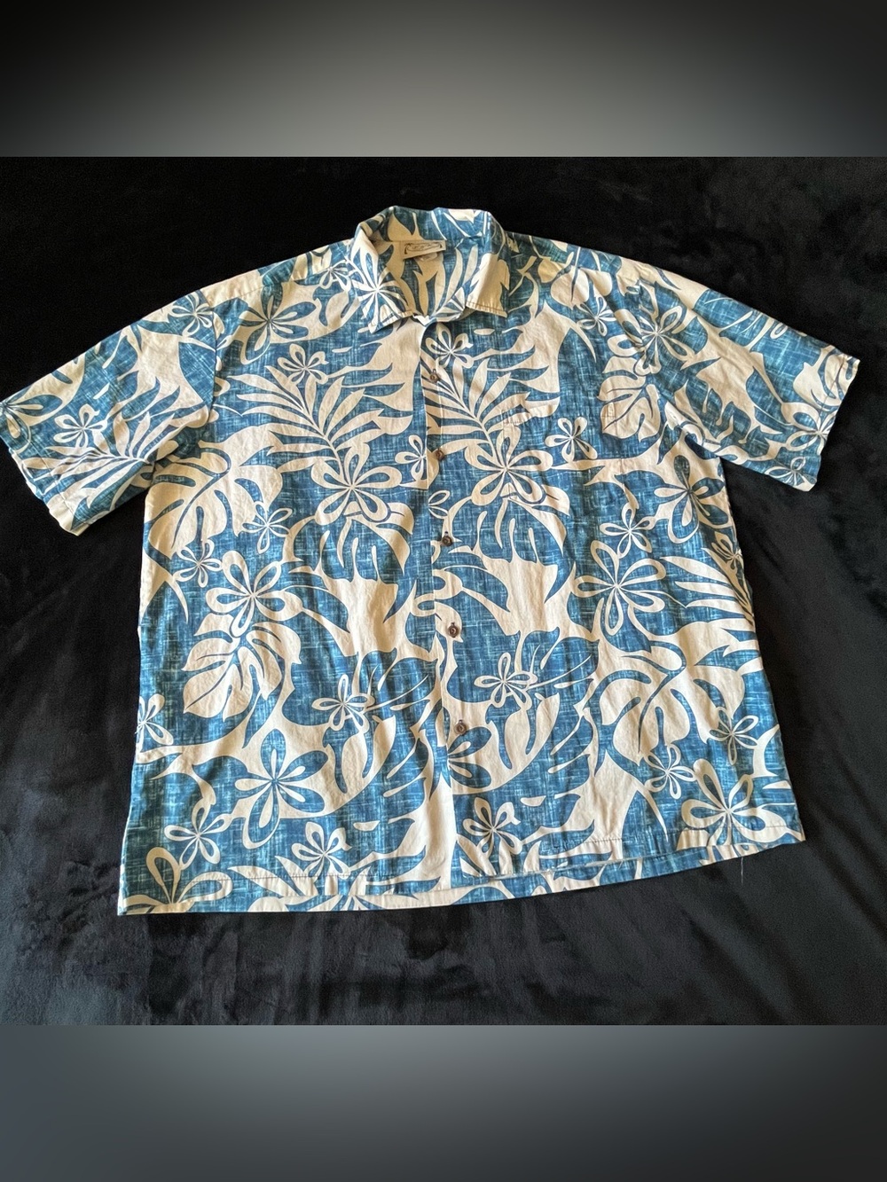 E&K Hawaii Made In Hawaii USA 3xl Blue Floral Tropical Cotton Shirt